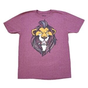 Disney The Lion King Tribal Scar Size Medium Mens Wine T-Shirt Simba Mufasa